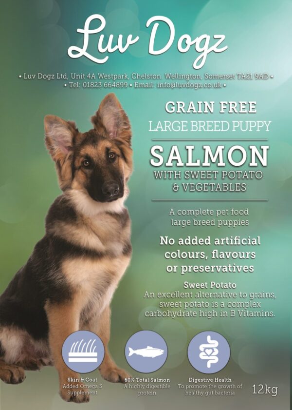 Grain Free Large Breed Puppy/Junior Salmon Sweet Potato Luv Dogz