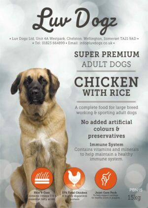 Working Super Premium Adult Large Breed Chicken With Rice 15kg